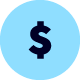 cash icon illustration on a light blue background