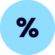 percent illustration on a light blue background