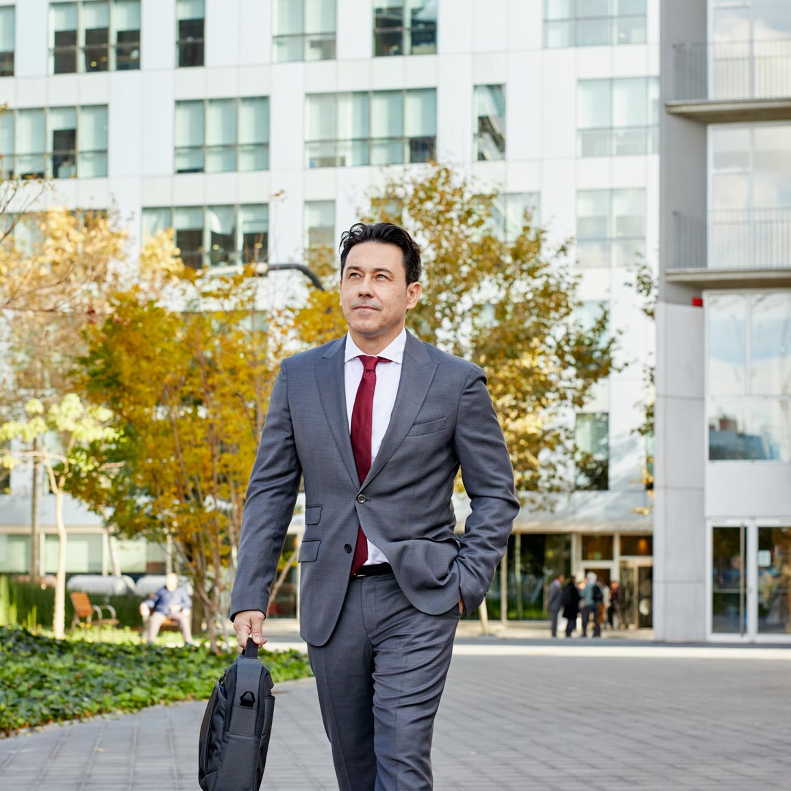 Man walking in suit