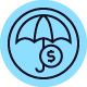 An umbrella protecting money