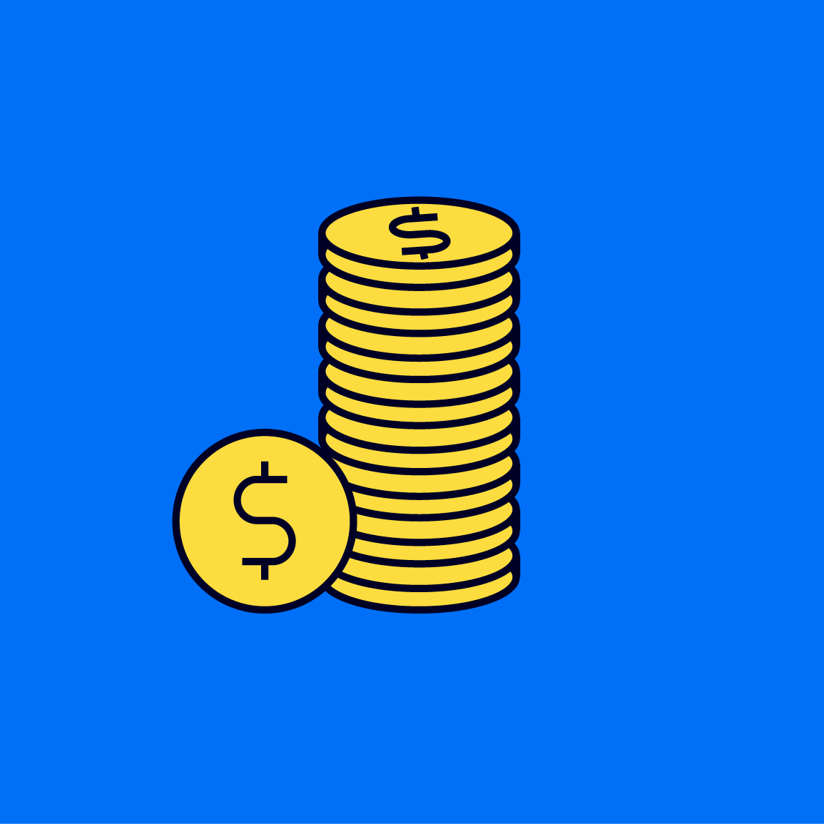 Coins stacking showing growth in your money
