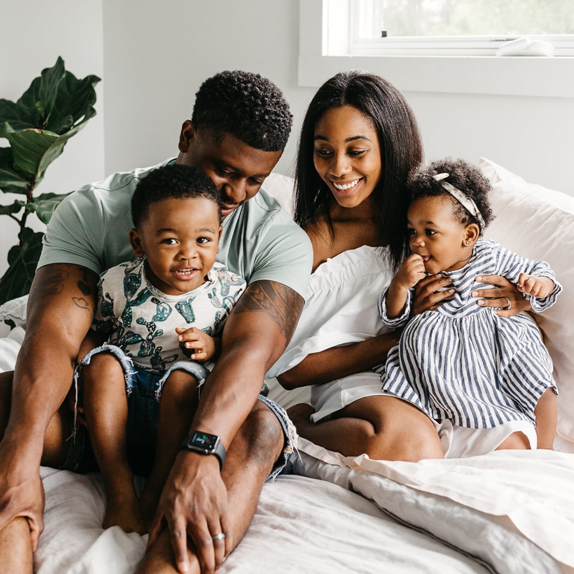 A family in their home