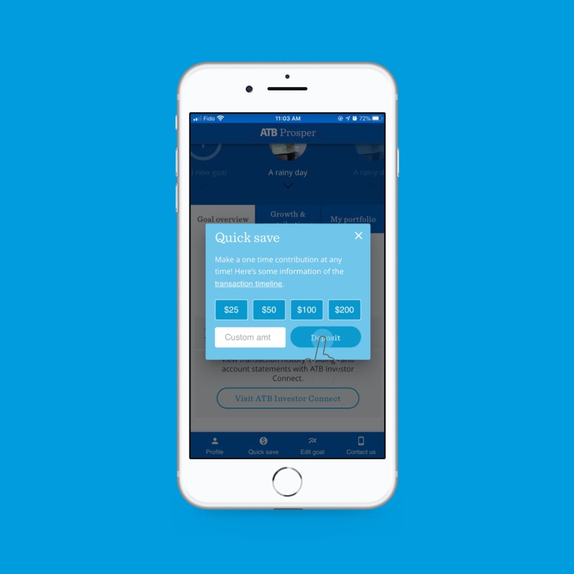 Make a one-time contribution on ATB Prosper