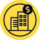 icon illustration of a rental property with 4 units